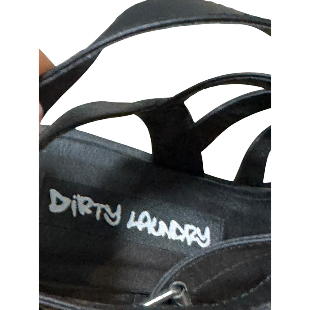 Dirty Laundry fun stuff Black Gladiator Block Heel Lug Sole Sandals Sz 9.5 Y2K - Picture 8 of 12